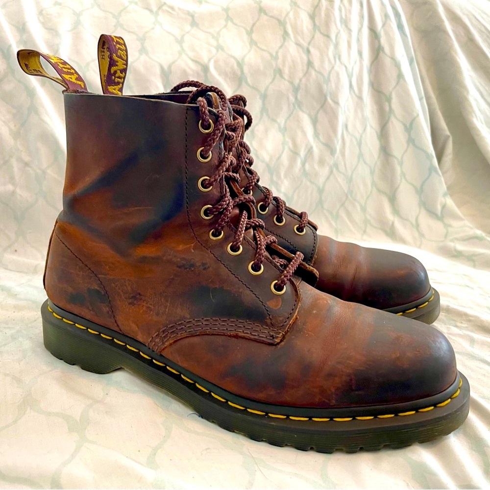 Dr Martens Pascal waxed leather boots.
